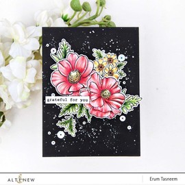 Altenew Popular Floral Layering Stamps Build-A-Flower: Anemone Coronaria Layering Stamp and Die Set (6" x 8") 7 Thoughtful Sentiments Included for Card Making, Scrapbooking, Journaling