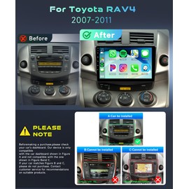 for Toyota RAV4 2007-2011 Car Stereo with Snapdragon 8 Core Processor 4GB+64GB Android 13 Radio 9 Inch 1280 * 720 IPS Touchscreen Carplay/Android Auto GPS WiFi FM/RDS SWC Camera