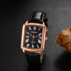 Mens Watch Square Leather Seiko Watch Waterproof: Quartz Watch Leather