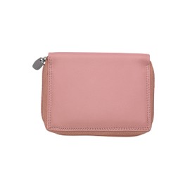 Josephine Osthoff Women's Leather Large Wallet with Zip Small Wallet Men's Credit Card Holder RFID Protection Wallet with Coin Compartment (926), Wild rose, coin purse