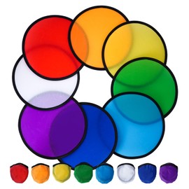 choyaxo 24pcs Foldable Flying Disc Fans with Bag Sublimation Fans for Party Outdoor Activity