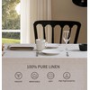 AORISSI 100% Pure Linen Scalloped Embroidery Rectangle Tablecloths 84Lx60W Inch