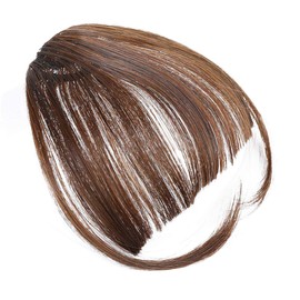 PARAHAIR Clip in Bangs Synthetic Hair Extensions One Piece in Fringe Natural Flat Air Bangs for Women (With Temples, 2/30# Dark Brown&Light Auburn)