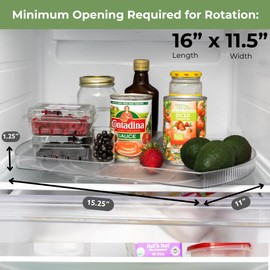 NOSTALGIQ Spin 360 Lazy Susan Turntable Organizer for Refrigerator | Clear Rectangle Lazy Susan | Condiment Organizer for Fridge Organizers and Storage | Cabinet, Kitchen, Pantry, Countertop