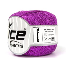 Ice Yarns Fuchsia Pink Shimmer Ribbon Floss 80714 Ice Yarns Metallic Braid Ribbon 25g 174y