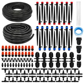 230FT Drip Irrigation Kit,Garden Irrigation System 1/4" 1/2” Blank Distribution Tubing Watering Drip Kit Automatic Irrigation Equipment for Garden Greenhouse, Flower Bed,Patio,Lawn (230 FT)