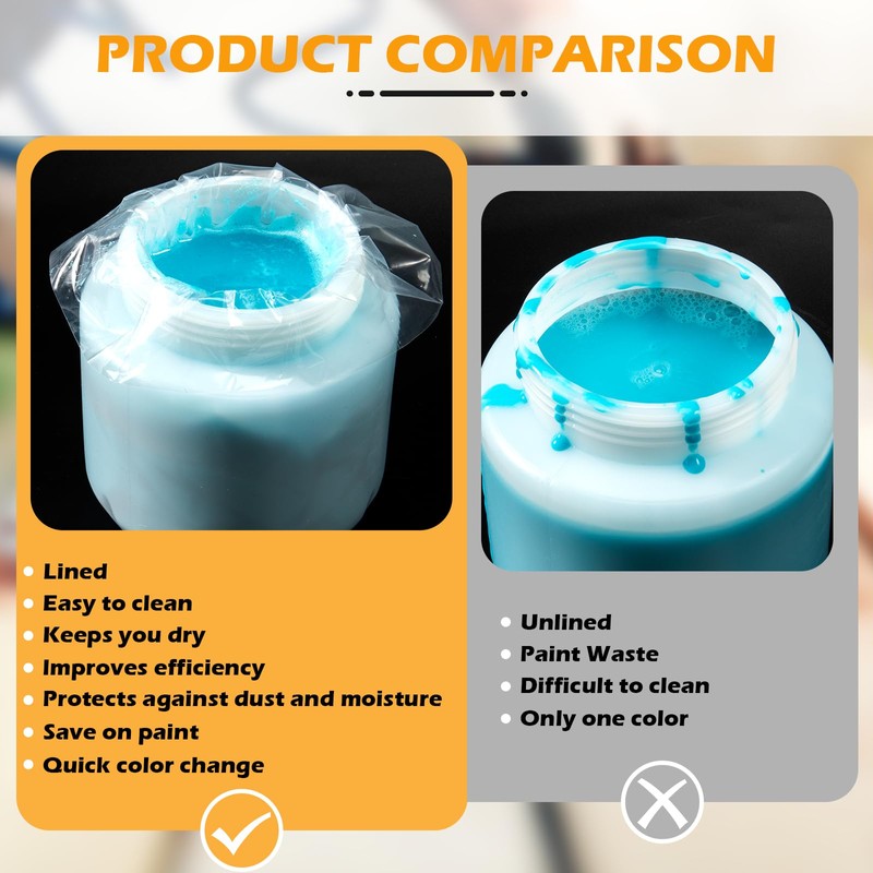 WrosKay 50Pcs Paint Sprayer Cup Liners,7.8‘’ X 11.8‘’ Paint Sprayer