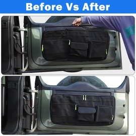 Bolsa de almacenamiento para portón trasero de coche, compatible con Land Rover Defender 90 110 130 2020-2025, bolsillo de almacenamiento para panel de puerta trasera, varios compartimentos, kit de