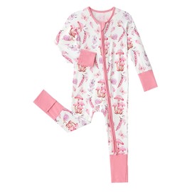 SUZEL Viscose from Bamboo Pajamas Baby Footless Romper - Baby Infant Boys Girls One Piece Jumpsuits(Forest, 3-6M)