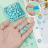 FINGERINSPIRE 270Pcs Natural Turquoise Half Round Flat Back Cabochons Beads,