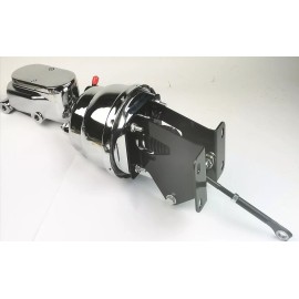 Rodspeedracing 1974-86 CJ7 & CJ5 Jeep 8”Chrome Dual Power Brake Booster Conversion Kit Flat Top