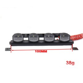KEEDA Roof Lamp LED Light Bar for 1/8 1/10 Scale RC Crawler Car Monster Truck HSP HPI TAMIYA CC01 Axial SCX10 D90 (4 LED)