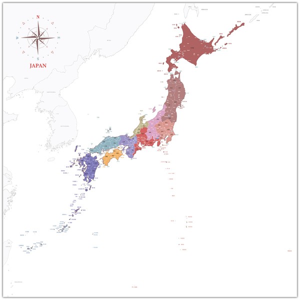 Fashionable Japan Map Poster Vol. 5 Length 23.4 x Width 23.4 inches (59.4 cm) x Width 23.4 inches (59.4 cm)