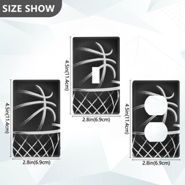 Glaphy Black and White Basketball Sport Wall Plate, Single Toggle Switch Plate Outlet Covers, Light Switch Plates Cover for Home Bedroom Decor