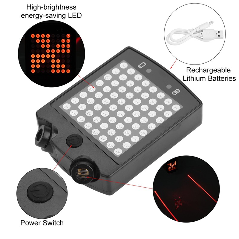 LED Bicycle Bike Turn Signals Rear Tail Warning Light USB