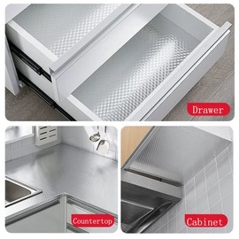 Beminh Kitchen Wallpaper, Silver Aluminum Foil Stickers, Oil Proof, Waterproof, Self-Adhesive, 15.7X197 Inches