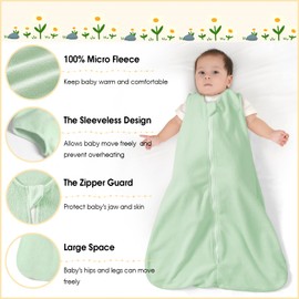 PHF 3 Pack Soft Micro-Fleece Baby Sleep Sack, 18-24 Months Warm Baby Wearable Blanket, 2-Way Zipper Sleeping Bags, Comfy Toddler Sleeping Sack for Baby Boys, X-Large Size, Oat Milk&Blue&Sage Green