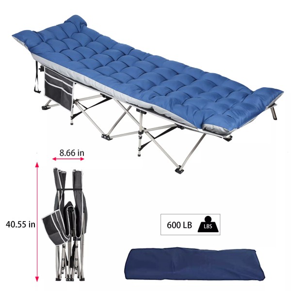 Unbranded Portable Folding Camping Cot Adults Reclining Chairs Sleeping Bed