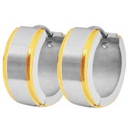 Akzent Women's Creole Earrings Stainless Steel IP Plated Two-Tone