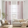 MIULEE Striped Transparent Curtains with Eyelets, Voile Curtains Living Room