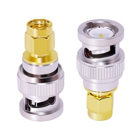 CNARIO 2PCS SMA to BNC Coaxial Adapter SMA Male to BNC Male Coax Connectors for SDR, Handheld Radios, Scanner, Walkie Talkie, Coaxial Adapter