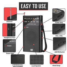 Tuperoymse Mini Radio All Band Stereo Weather Pocket Radio Receiver for Old Man Walking Hiking Camping