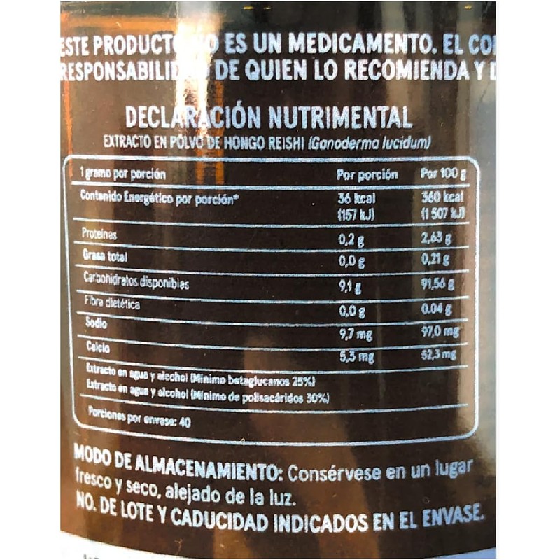 Commons Hongo Reishi en polvo, Suplemento Alimenticio, 50g