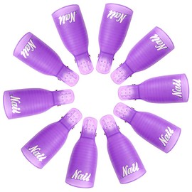 10 PCS Set Nail Polish Remover Clips Acrylic Gel Polish Clips Gel Polish Remover Nails Art Gel Cap for Toenail & Finger UV Gel Polish Removal (Purple)