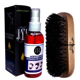 Kit Cuidado de Barba Incluye Aceite JYE Natural para Hidratación de Barba y Cepillo para desenredo y peinado de la Barba