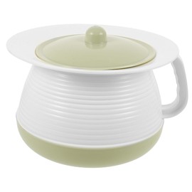 Mikinona Portable Urinal with Lid Thick Plastic Spittoon for Home and Hospital Use Smooth Edges Non Slip Base Easy to Clean for Boys and Green Chamber Pot