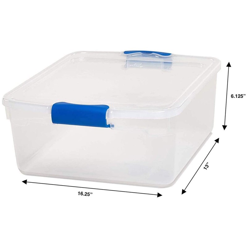 HOMZ Heavy Duty Modular Stackable Storage Tote Containers with Latching