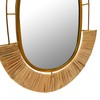 Main + Mesa Oval Modern Boho Metal and Cane Framed