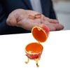 Egg Style Jewelry Trinket Box Zinc Alloy Hand Painted Enameled