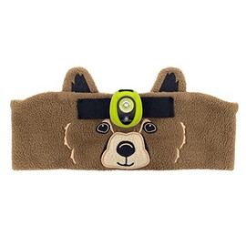 Sun Company WildLight Headband Headlamp - Fleece Headband with Bright LED Head Lamp for Kids | Fun Toy Headlight for Camping, Hiking, and Exploring (Bear)