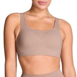 Victoria's Secret Women's VSX Featherweight Max Sports Bra, High Impact Wireless, Bare Taupe, 34DDD