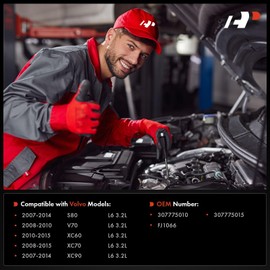 A-Premium Set of 6 Fuel Injectors Compatible with Volvo XC60 2010-2015, XC90 2007-2014, XC70 2008-2015, S80 2007-2014, V70 2008-2010, 3.2L, Replace# 307775010, 307775015