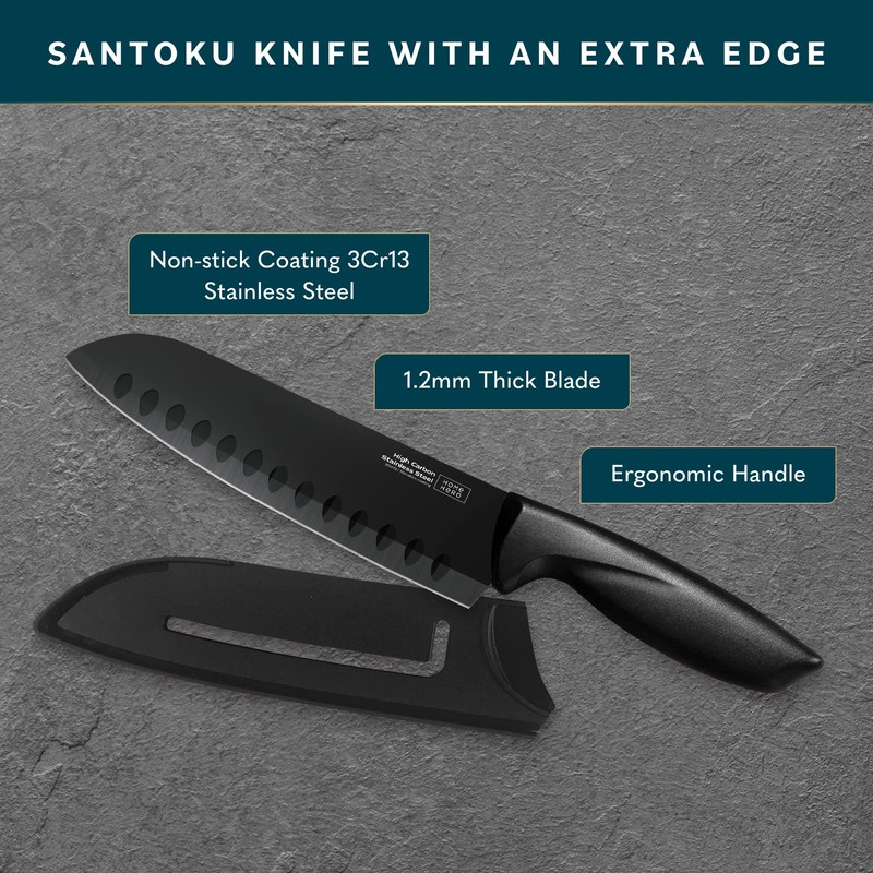 Home Hero 2 Pcs Santoku Knife with Sheath - High