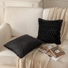 Mandioo Set of 2 Black Super Soft Decorative Plush Cushion