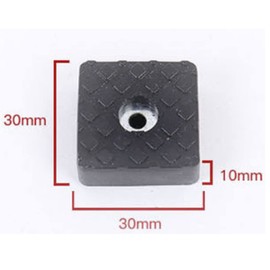 Pack of 14 Black Rubber Floor Mats, 30 x 30 mm Black Square with Screw Buffer Non-Slip Rubber Feet, Used for Furniture, Tables and Chairs