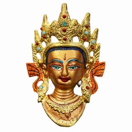 Home Genie Handcrafted Tara Devi Wall Hanging | Colorful Buddha Face Wall Dcor | Spiritual Home Decoration Piece for Vastu and Feng Shui