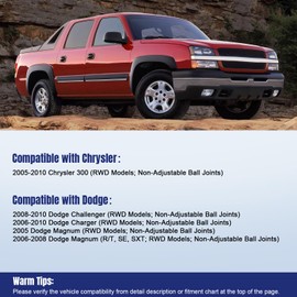 14pcs Front Suspension Kit Compatible with RWD 05-2010 Chrysler 300, 08-2010 Dodge Challenger, 06-2010 Charger, 05-2008 Magnum, Lower & Upper Control Arms Ball Joints Inner Outer Tie Rods Sway Bars