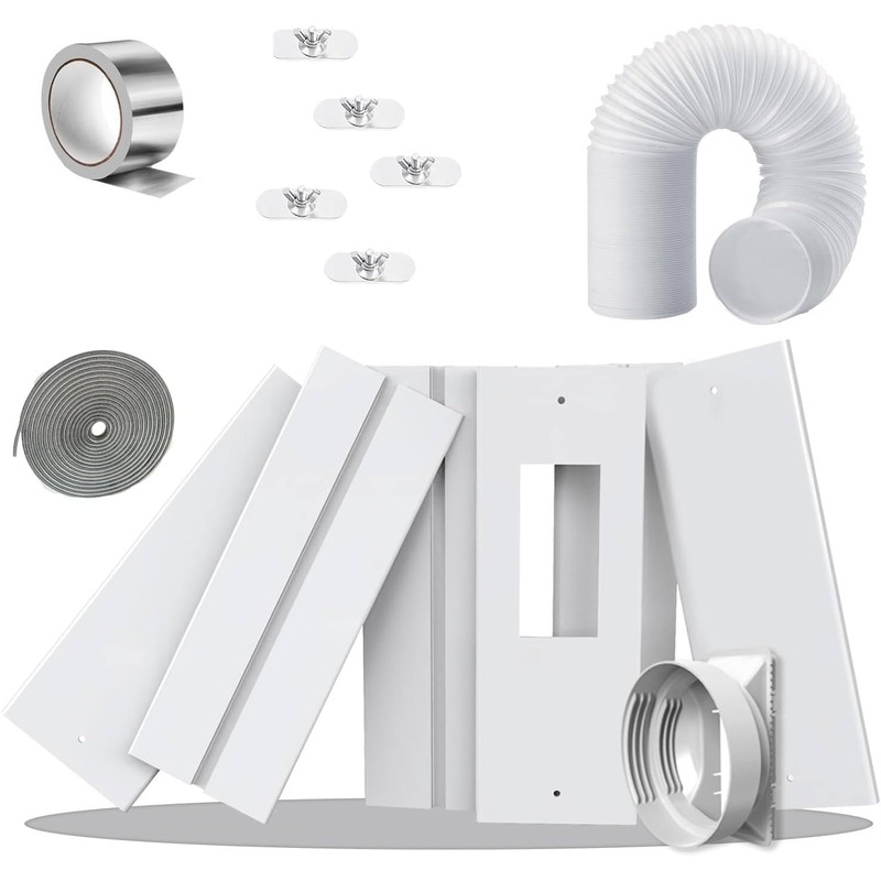 95"Sliding Door AC Vent Kit with Φ 5.1"Extendable Hose Screen