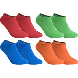 gigando Colourful cotton trainer socks as Easter gift, funny, colourful Easter egg as a gift for Easter, stockings in bright colours for men and women, 4 pairs, 4 pairs - orange, green, blue, red