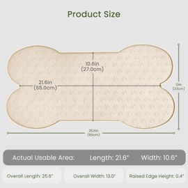 PWTAA Dog Food Mat Anti-Slip Silicone Dog Bowl Mat Thicker Pet Placemat Waterproof Cat Feeder Pad with Raised Edge Puppy Kitten Feeding Mats Suitable Small Medium-Sized Dogs Cats Eating Tray