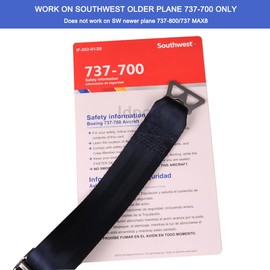 Idpoo Airplane Belt Extender for Southwest Airlines Older Plane 737-700 ONLY,Adjustable Length 7-25" Seatbelt Extension (Type B)