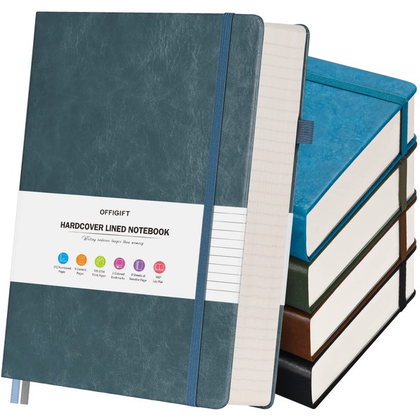OFFIGIFT 5 Pack College Ruled Notebook, 312 Numbered Pages Thick