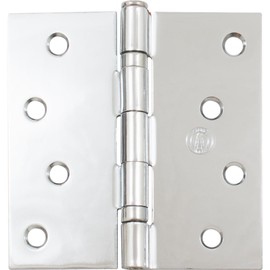 Stone Harbor Hardware 4" Ball-Bearing Door Hinges, Square Corner, Polished Chrome, 3-Pack