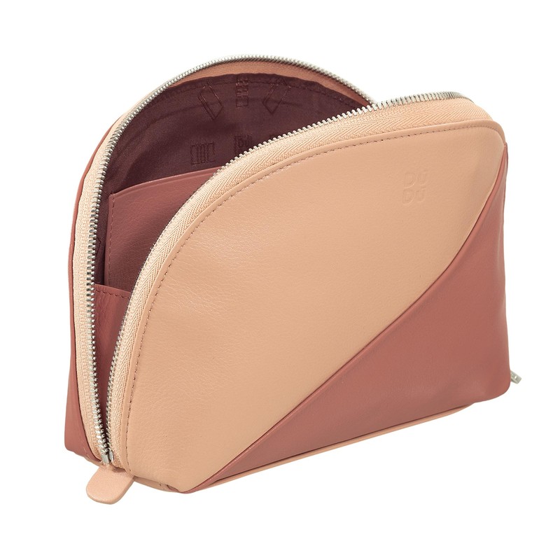 DUDU Makeup Cosmetic Bag Pochette in Leather Multicolor Travel Pouch