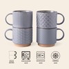 GBHOME 12OZ Stackable Coffee Mugs, Ceramic Coffee Mugs with Texture