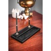 Dacasso Black Leather Double Gold Accents Pen Stand
